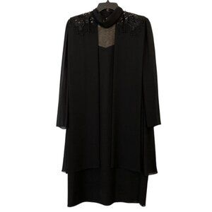 Ursula of Switzerland Vintage Women's Formal Dress Shoulder Pad Black Size 18